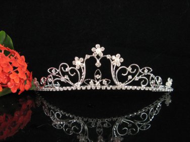 Crystal floral bride wedding accessories silver headpiece rhinestone bridal tiara 635