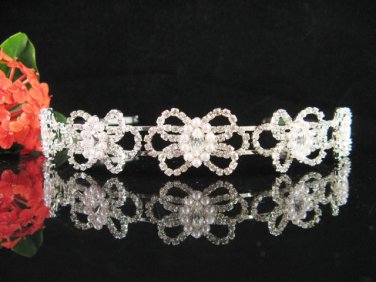 Bridal tiara crystal pearl bride wedding accessories silver rhinestone headband 4456