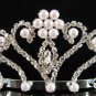 Bridesmaid tiara crystal pearl bride wedding accessories silver metal rhinestone headpiece 6220
