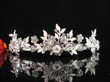 Bride tiara crystal alloy bridesmaid wedding accessories silver metal rhinestone headpiece 6571