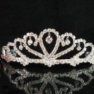 Bride tiara sparkle crystal wedding bridesmaid accessories silver metal rhinestone headpiece 8014