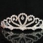 Bride tiara sparkle crystal wedding bridesmaid accessories silver metal rhinestone headpiece 8014