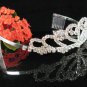 Bride tiara sparkle crystal wedding bridesmaid accessories silver metal rhinestone headpiece 8014