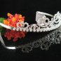 wedding tiara bridal hair accessories rhinestone handmade silver metal crystal regal 843