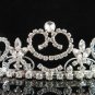 wedding tiara bridal hair accessories rhinestone handmade silver metal crystal regal 843