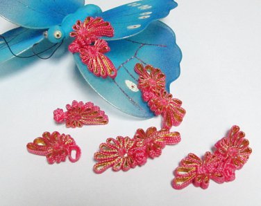 5 pair Handmade chinese frog fasten closure button garment accessories floral knob cf07ig