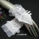 7" Wedding Satin Organza Fingerless Gloves ,white Bridal Gloves Accent Ly1w