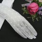 15" Nylon white Wedding Gloves,elbow Dot Bridal Gloves Accent 20w