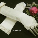 10.5"Elbow Ivory French lace Fingerless Wedding Gloves ,Satin lace Pearl Bridal Gloves 58i