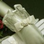 10" Satin Ivory Wedding Gloves,French lace Wrist bridal Gloves 31i