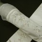 16.5" Embroidery Satin Elbow ivory Wedding Gloves,French lace Sequin bridal Gloves 39i