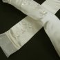 16.5" Embroidery Satin Elbow ivory Wedding Gloves,French lace Sequin bridal Gloves 39i