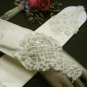 12" Satin Rhinestone Elbow ivory Wedding Gloves,French lace bridal Gloves 68i
