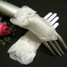 7" fingerless floral pearl wrist ivory Wedding Gloves,sheer french lace short bridal Gloves 68i