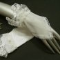 7" fingerless floral pearl wrist ivory Wedding Gloves,sheer french lace short bridal Gloves 69i