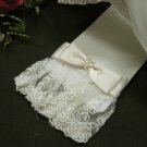 10" ivory wrist bridal gloves,sheer organza french lace pearl wedding gloves 20i