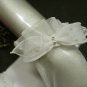 9" ivory wrist bridal gloves,sheer organza rhinestone pearl wedding gloves 5i