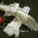 10" ivory wrist bridal gloves,organza french lace pearl wedding gloves 11i