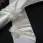 13.5"satin elbow ivory bridal gloves,floral organza pearl wedding gloves 51i