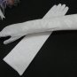 15.5" elbow white bridal glove,Lycra floral french lace wedding gloves 35w