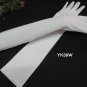 17" long opera simple white bridal glove,plain Lycra shine wedding gloves 38w