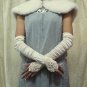 12" bride bridesmaid elbow glove satin ivory pearl french lace wedding gloves 64i