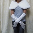 15" bride bridesmaid white elbow glove,satn pleat wedding gloves 22w