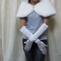 15" bride bridesmaid white elbow glove,satn pleat wedding gloves 22w