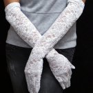 19" bride bridesmaid white long or opera glove,Lycra floral wedding gloves 74w