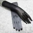13" bride bridesmaid black elbow gloves ,crochet pattern wedding gloves 80bk