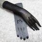 13" bride bridesmaid black elbow gloves ,crochet pattern wedding gloves 80bk