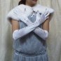 15" bride bridesmaid white elbow gloves ,pattern wedding gloves 82w