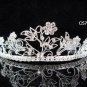 Bridal Queen Floral Party Silver Elegance Rhinestone headpiece Tiara Crown 5788