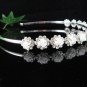 Bride, bridesmaid Headband Wedding Tiara Crystal Porcelain Rhinestones Regal 3664