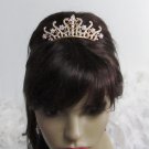 Bride, bridesmaid Wedding Elegant Alloy Hair Comb,Golden vintage Crystal Rhinestones Tiara 758g
