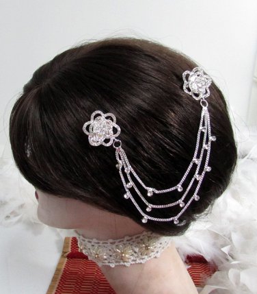 Bride, bridesmaid Wedding Elegant Alloy Hair Comb,Fancy Floral Crystal Rhinestones Clip #1572