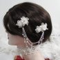 Bride, bridesmaid Wedding Alloy Hair Comb,Porcelain Organza Floral Crystal Rhinestones Clip #1578