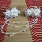 Bride, bridesmaid Wedding Alloy Hair Comb,Porcelain Organza Floral Crystal Rhinestones Clip #1578
