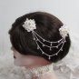 Bride, bridesmaid Wedding Alloy Silver Hair Comb,Organza Floral Crystal Rhinestones Clip #1579