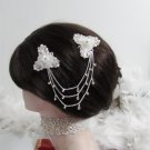 Bridal Tiara ,bridesmaid Golden Wedding Comb,Porcelain Floral Crystal Rhinestones Bride Clip #1596