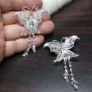 Bridal Tiara ,bridesmaid Wedding Silver Comb,Butterfly Comb,Rhinestones Pair Of Bride Clip #1768