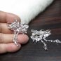 Bridal Tiara ,bridesmaid Wedding Silver Comb,Butterfly Comb,Rhinestones Pair Of Bride Clip #1767