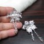 Bridal Tiara ,bridesmaid Wedding Silver Comb,Small Floral Comb,Rhinestones Pair Of Bride Clip #1770