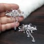 Bridal Tiara ,bridesmaid Wedding Silver Comb,Butterfly Comb,Rhinestones Pair Of Bride Clip #1772