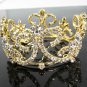 Pageant Bridal Tiara Wedding Princess Rhinestone Golden Bridal Crown Headband,bride Tiara 63g
