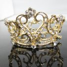 Bridal Tiara Wedding Rhinestone Golden Sweetheart Bridal Small Crown Headpiece,Bride Tiara 112g