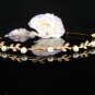 Bridal Wedding Rhinestone Tiara,Alloy floral Golden Floral Bridal Headband ,Bride Tiara 532g