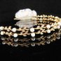 Bridal Wedding Rhinestone Tiara,Alloy floral Golden Floral Twin Bridal Headband ,Bride Tiara 533g