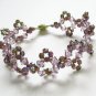 handmade fancy purple iridescent acrylic plastic bead open end bracelet #1307