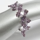 handmade fancy purple iridescent acrylic plastic bead open end bracelet #1307